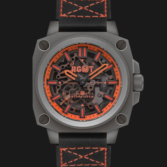 NEW IN BOX - RGMT Watch: Skeleton Altimeter Orange Grey - Priced to Sell - Picture 3 of 8
